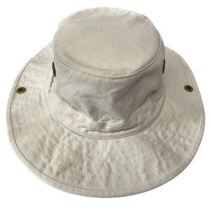 Vintage 90s Tilley Endurables Bucket Hat Mens SZ 7 1/8 Cream Cotton Canada Made